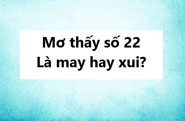 Mơ thấy số 22 là may hay xui?